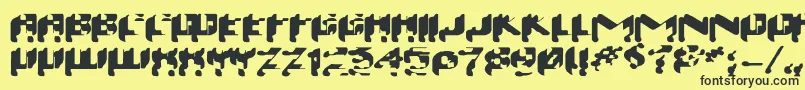 Wash Font – Black Fonts on Yellow Background