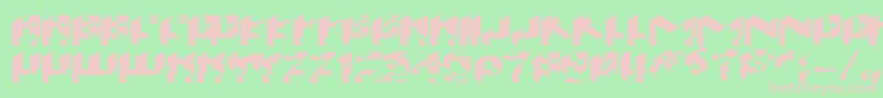 Wash Font – Pink Fonts on Green Background