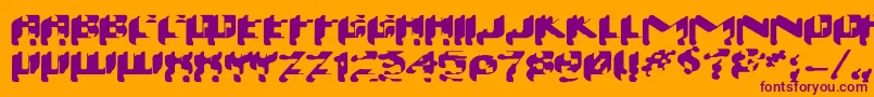 Wash Font – Purple Fonts on Orange Background