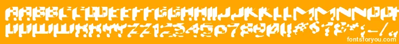 Wash Font – White Fonts on Orange Background