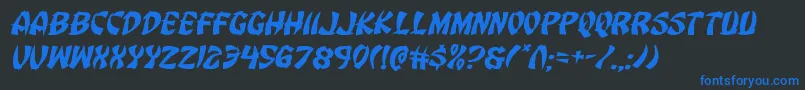 Eggrollexpandital Font – Blue Fonts on Black Background