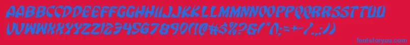 Eggrollexpandital Font – Blue Fonts on Red Background