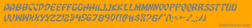 Eggrollexpandital-Schriftart – Graue Schriften auf orangefarbenem Hintergrund