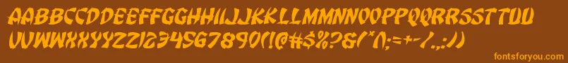 Eggrollexpandital Font – Orange Fonts on Brown Background