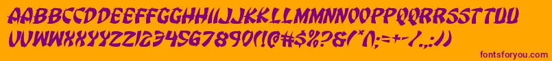 Eggrollexpandital-Schriftart – Violette Schriften auf orangefarbenem Hintergrund