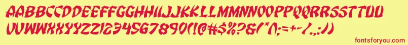 Eggrollexpandital Font – Red Fonts on Yellow Background