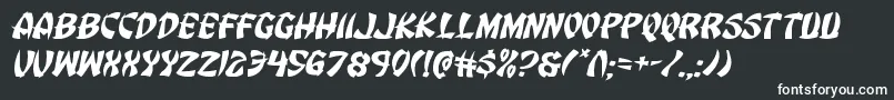 Шрифт Eggrollexpandital – белые шрифты на чёрном фоне