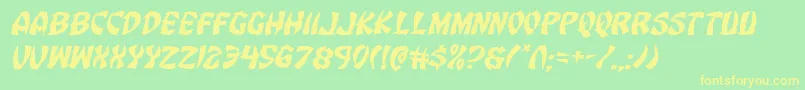 Eggrollexpandital Font – Yellow Fonts on Green Background