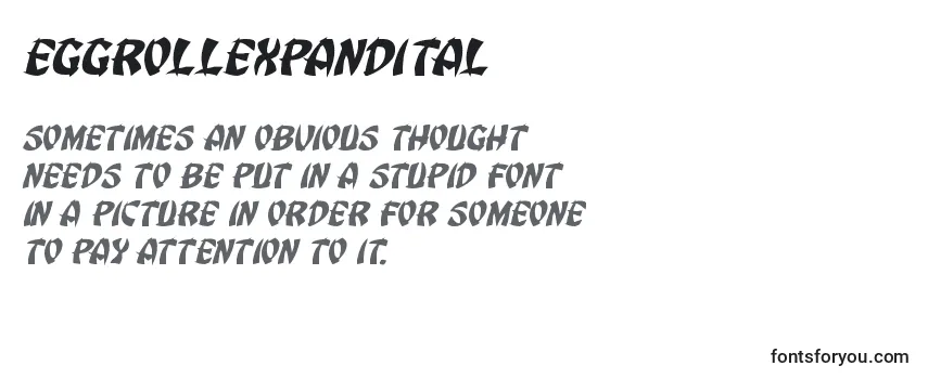 Review of the Eggrollexpandital Font