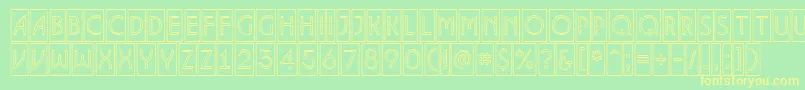 ALancetcmotl Font – Yellow Fonts on Green Background