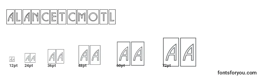 ALancetcmotl Font Sizes
