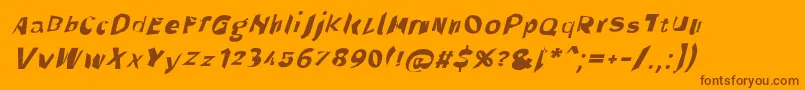 Weitere Informationen zur Throughtheblackwideita-Schriftart Throughtheblackwideita-Schriftart – Braune Schriften auf orangefarbenem Hintergrund