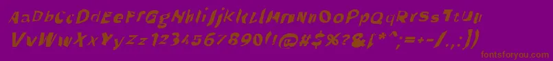 Throughtheblackwideita Font – Brown Fonts on Purple Background