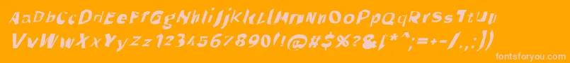 Throughtheblackwideita Font – Pink Fonts on Orange Background