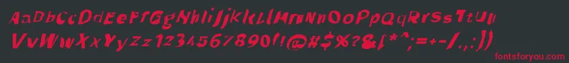 Throughtheblackwideita Font – Red Fonts on Black Background
