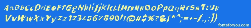 Throughtheblackwideita Font – Yellow Fonts on Blue Background