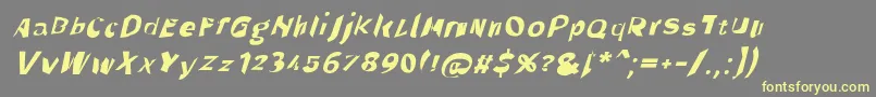 Throughtheblackwideita Font – Yellow Fonts on Gray Background