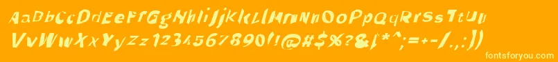 Throughtheblackwideita Font – Yellow Fonts on Orange Background