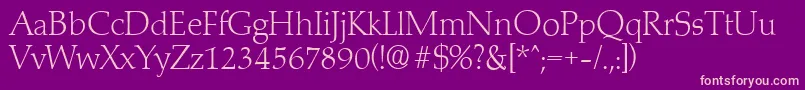 MarathonserialXlightRegular Font – Pink Fonts on Purple Background