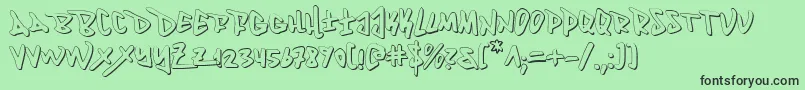 フォントFantom ffy – 緑の背景に黒い文字