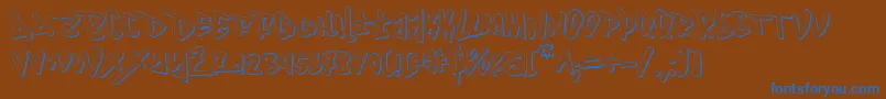フォントFantom ffy – 茶色の背景に青い文字