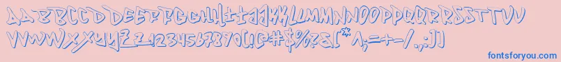 フォントFantom ffy – ピンクの背景に青い文字