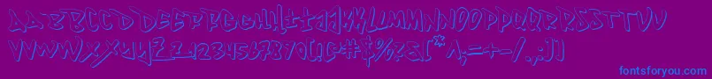 フォントFantom ffy – 紫色の背景に青い文字