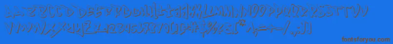 Fantom ffy-Schriftart – Braune Schriften auf blauem Hintergrund