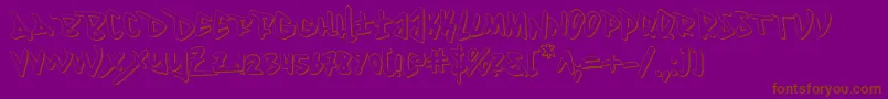 Fantom ffy-Schriftart – Braune Schriften auf violettem Hintergrund