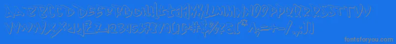 Fantom ffy-fontti – harmaat kirjasimet sinisellä taustalla