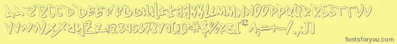 Fantom ffy-fontti – harmaat kirjasimet keltaisella taustalla