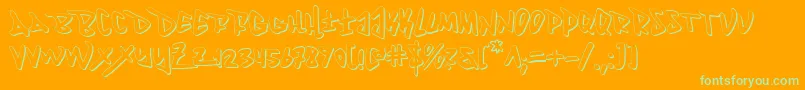 Fantom ffy Font – Green Fonts on Orange Background
