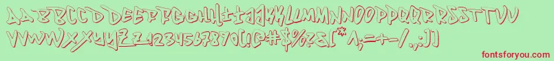 フォントFantom ffy – 赤い文字の緑の背景
