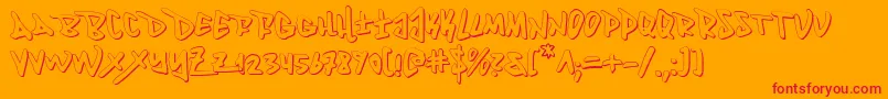 フォントFantom ffy – オレンジの背景に赤い文字
