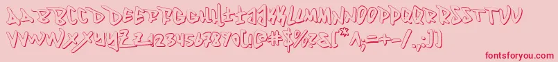 フォントFantom ffy – ピンクの背景に赤い文字