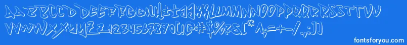 フォントFantom ffy – 青い背景に白い文字