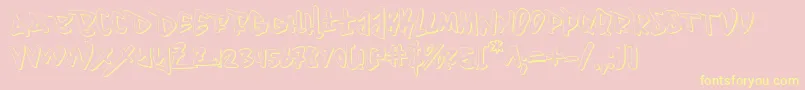 フォントFantom ffy – 黄色のフォント、ピンクの背景