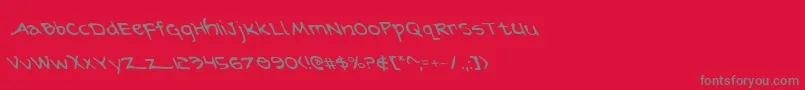 Arilonl Font – Gray Fonts on Red Background