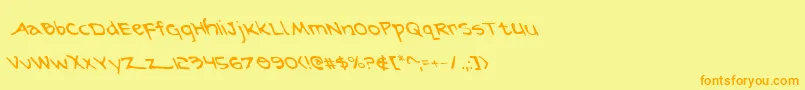 Arilonl Font – Orange Fonts on Yellow Background