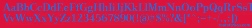 VinegarRegular Font – Blue Fonts on Red Background