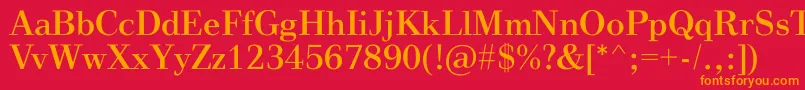 フォントVinegarRegular – 赤い背景にオレンジの文字