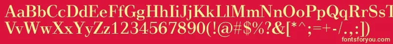 VinegarRegular Font – Yellow Fonts on Red Background