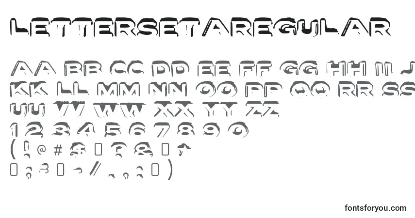 LettersetaRegular-fontti – aakkoset, numerot, erikoismerkit