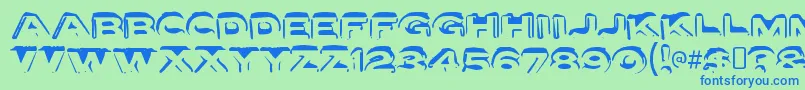 フォントLettersetaRegular – 青い文字は緑の背景です。