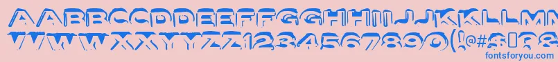 LettersetaRegular-Schriftart – Blaue Schriften auf rosa Hintergrund