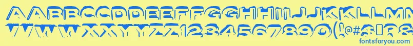 Czcionka LettersetaRegular – niebieskie czcionki na żółtym tle