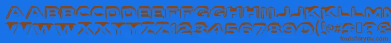 LettersetaRegular Font – Brown Fonts on Blue Background