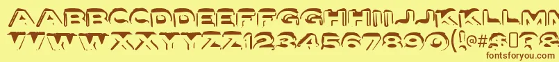 LettersetaRegular-Schriftart – Braune Schriften auf gelbem Hintergrund