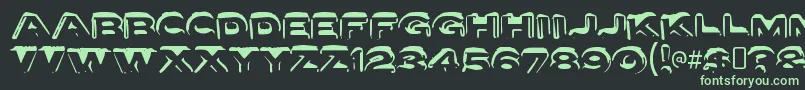 LettersetaRegular Font – Green Fonts on Black Background