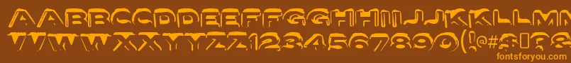 Czcionka LettersetaRegular – pomarańczowe czcionki na brązowym tle
